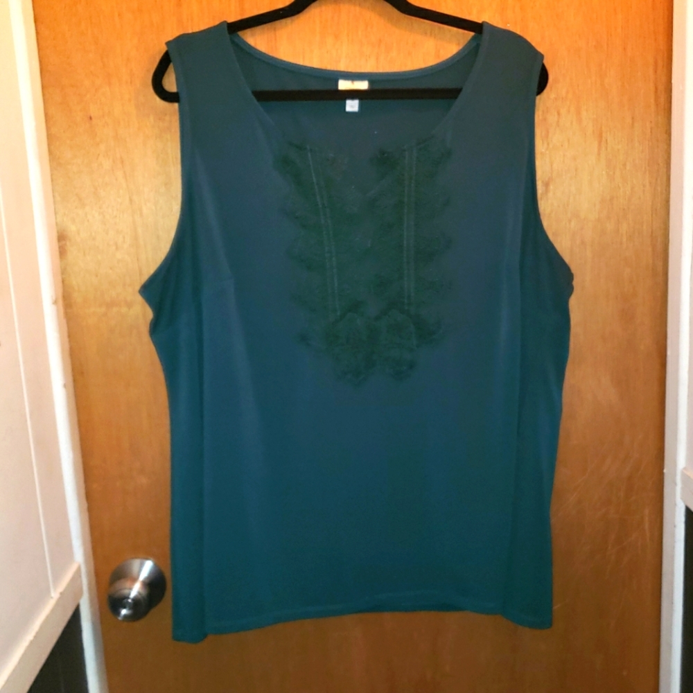 Dress Barn Green Sleeveless top 3X